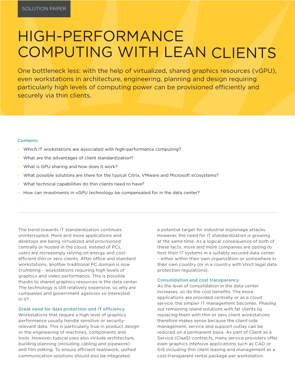 High-Performance Computing with Lean Clients