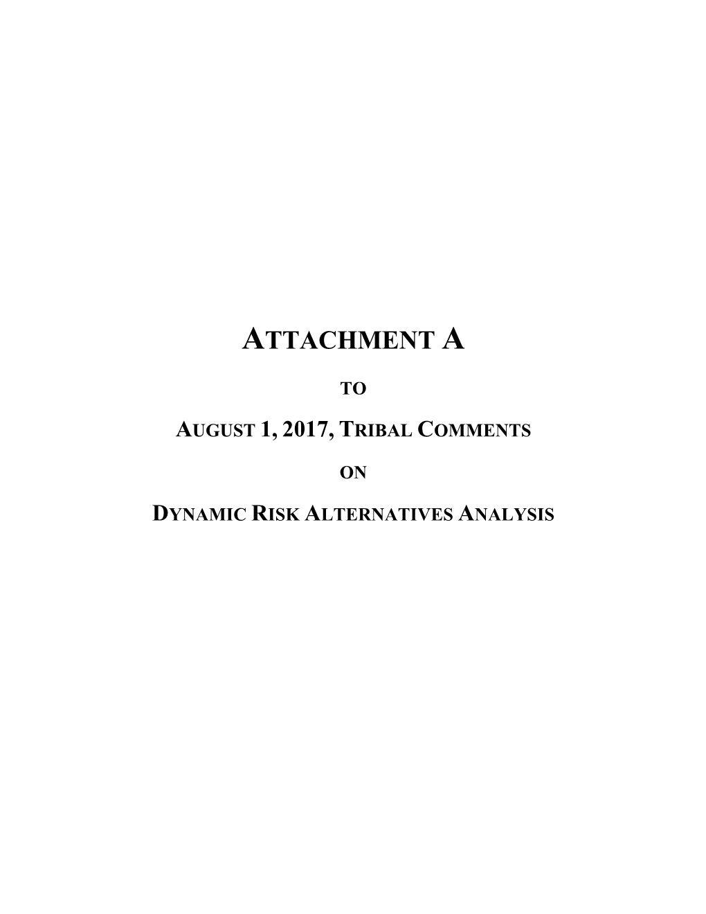 Attachment A