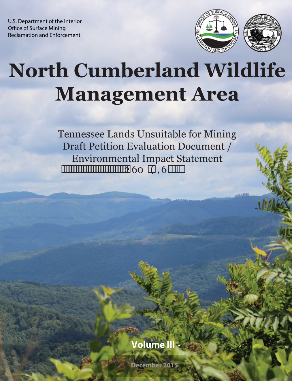 Volume III North Cumberland Wildlife Management Area Tennessee