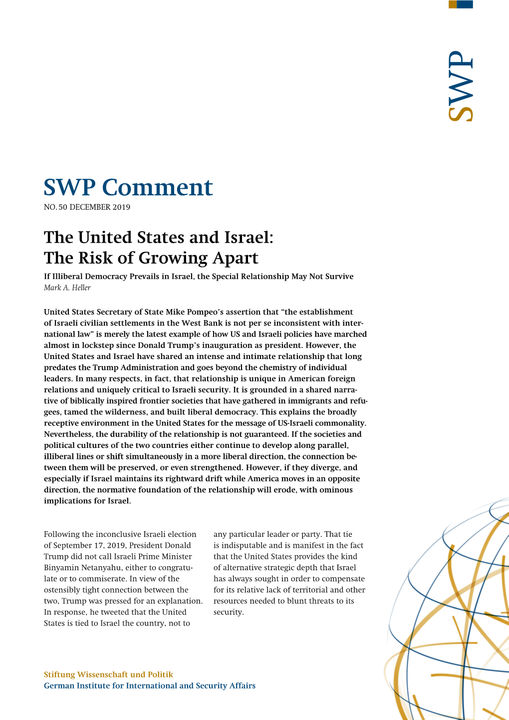 The United States and Israel: the Risk of Growing Apart. If Illiberal