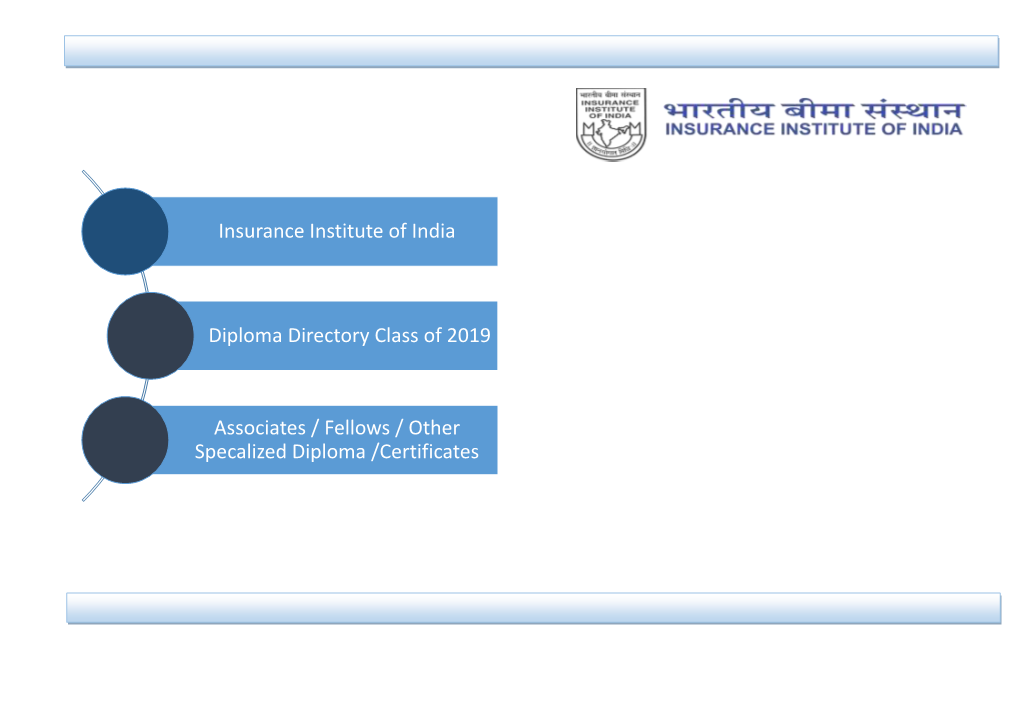 Insurance Institute of India Diploma Directory Class of 2019 Associates