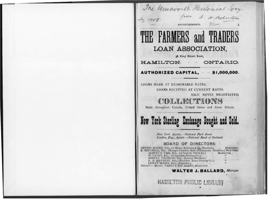 THE FARMERS and TRADERS LOAN ASSOCIATION