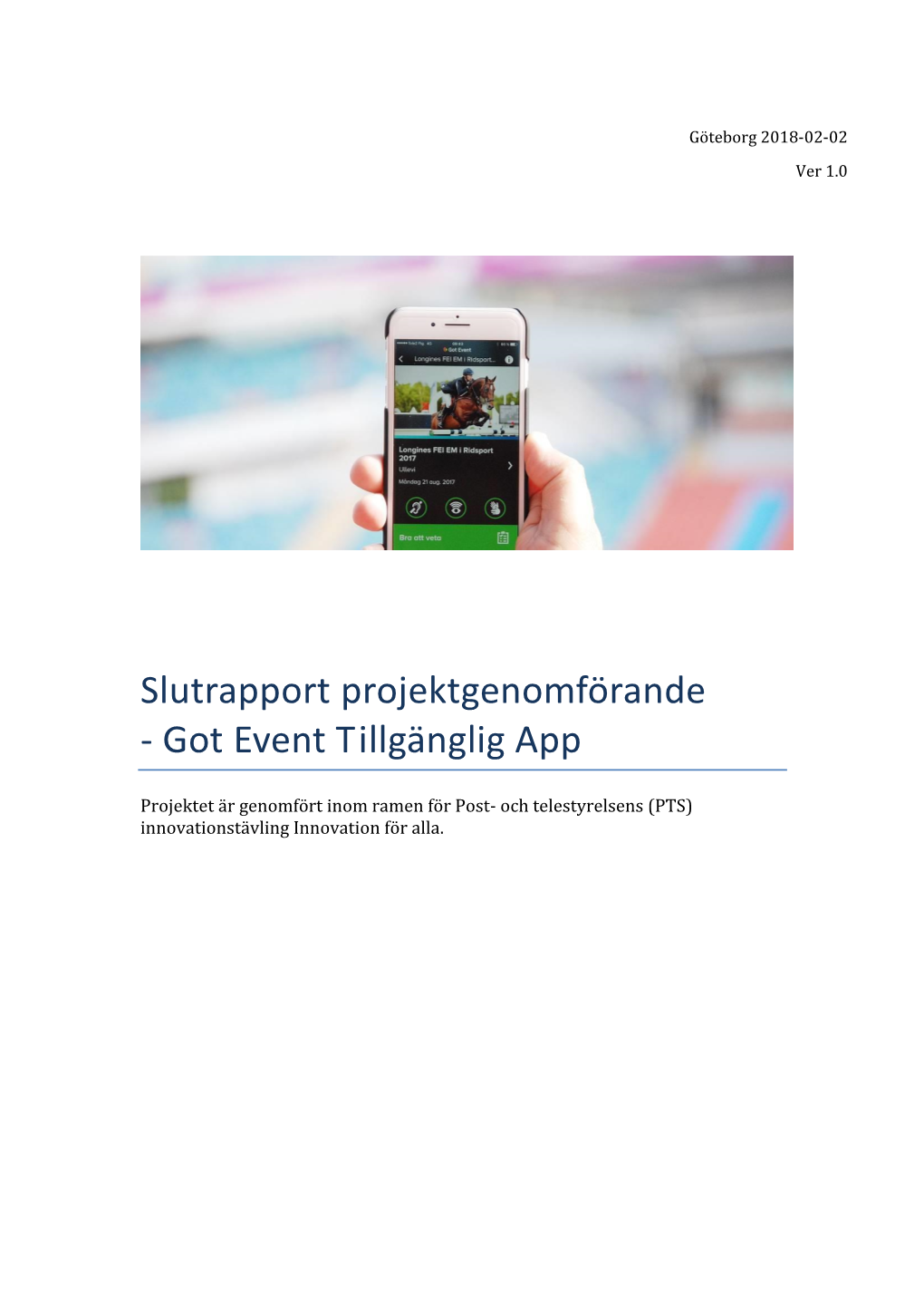 Slutrapport Projektgenomförande - Got Event Tillgänglig App