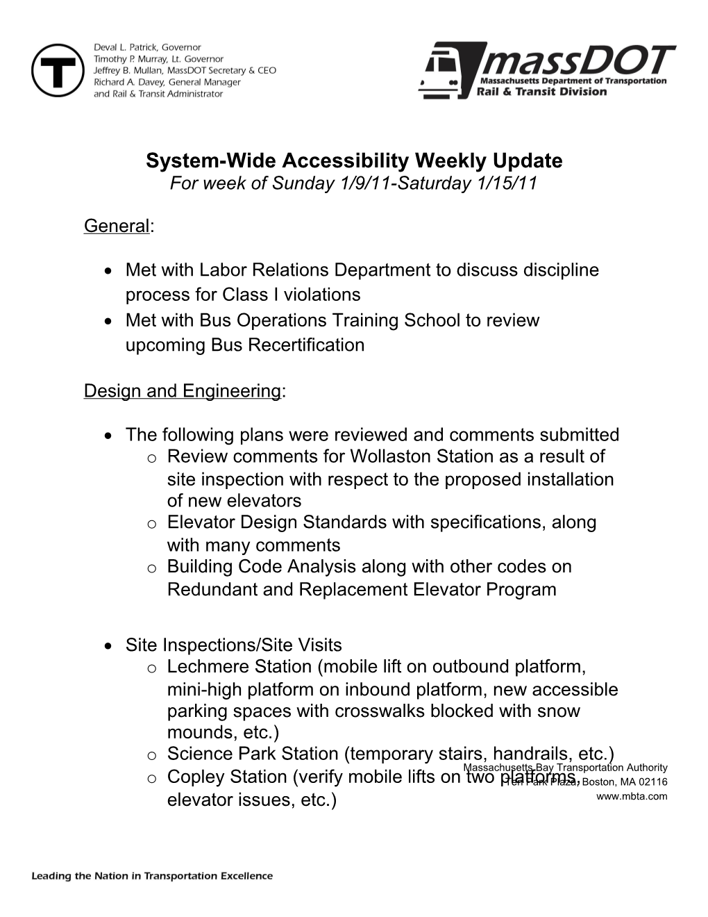 System-Wide Accessibility Weekly Update