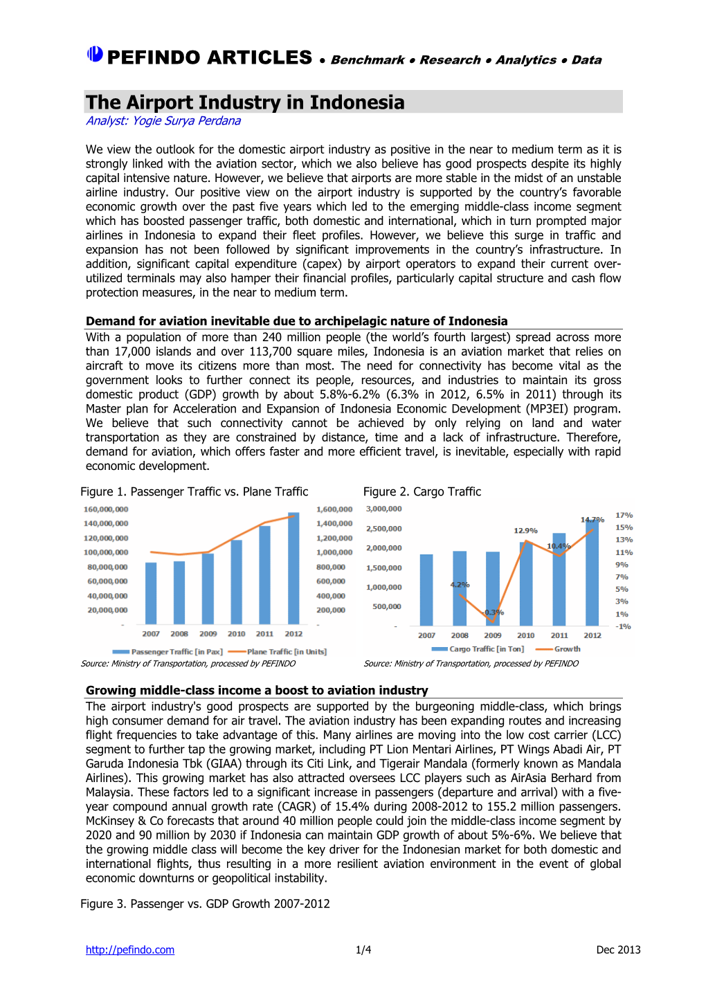 The Airport Industry in Indonesia Analyst: Yogie Surya Perdana