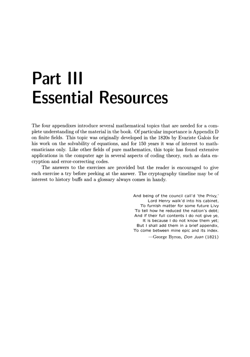 Part III Essential Resources