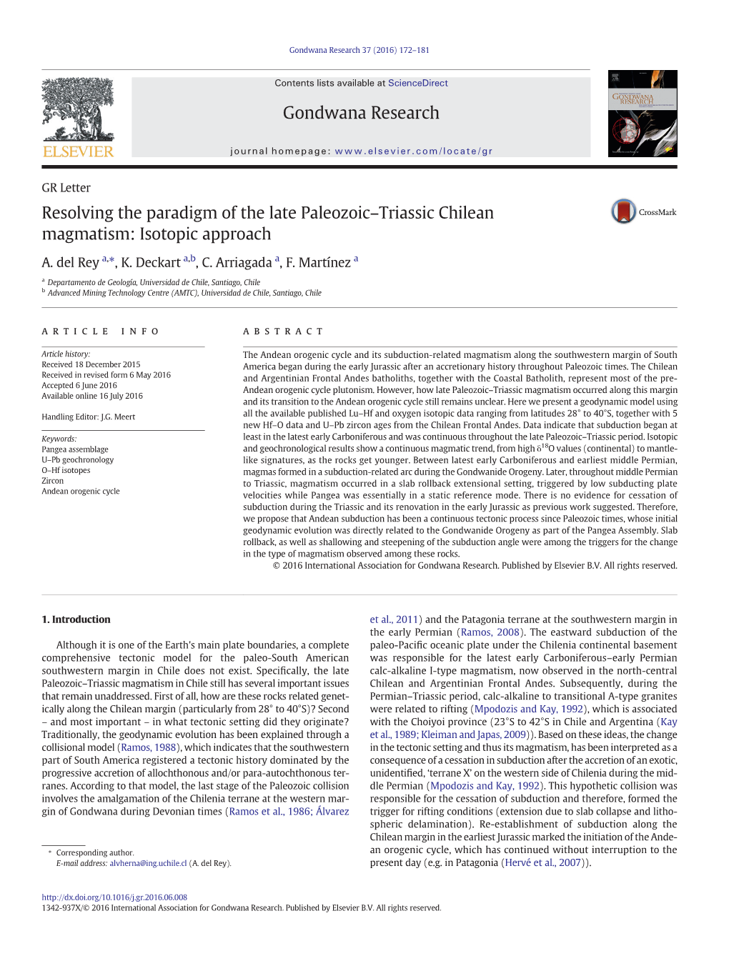 Resolving the Paradigm of the Late Paleozoic–Triassic Chilean Magmatism: Isotopic Approach