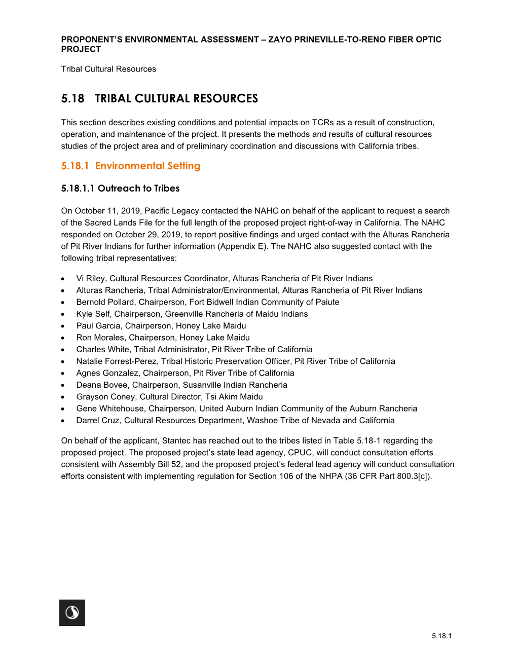 Tribal Cultural Resources
