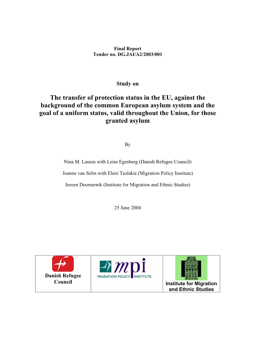 The Transfer of Protection Status in the EU, Against