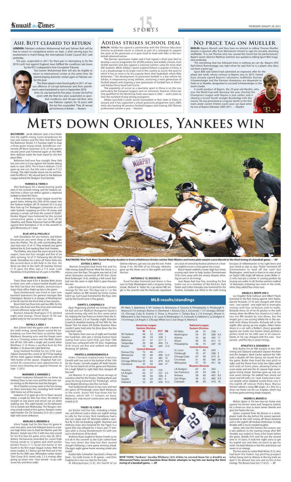 Mets Down Orioles, Yankees Win