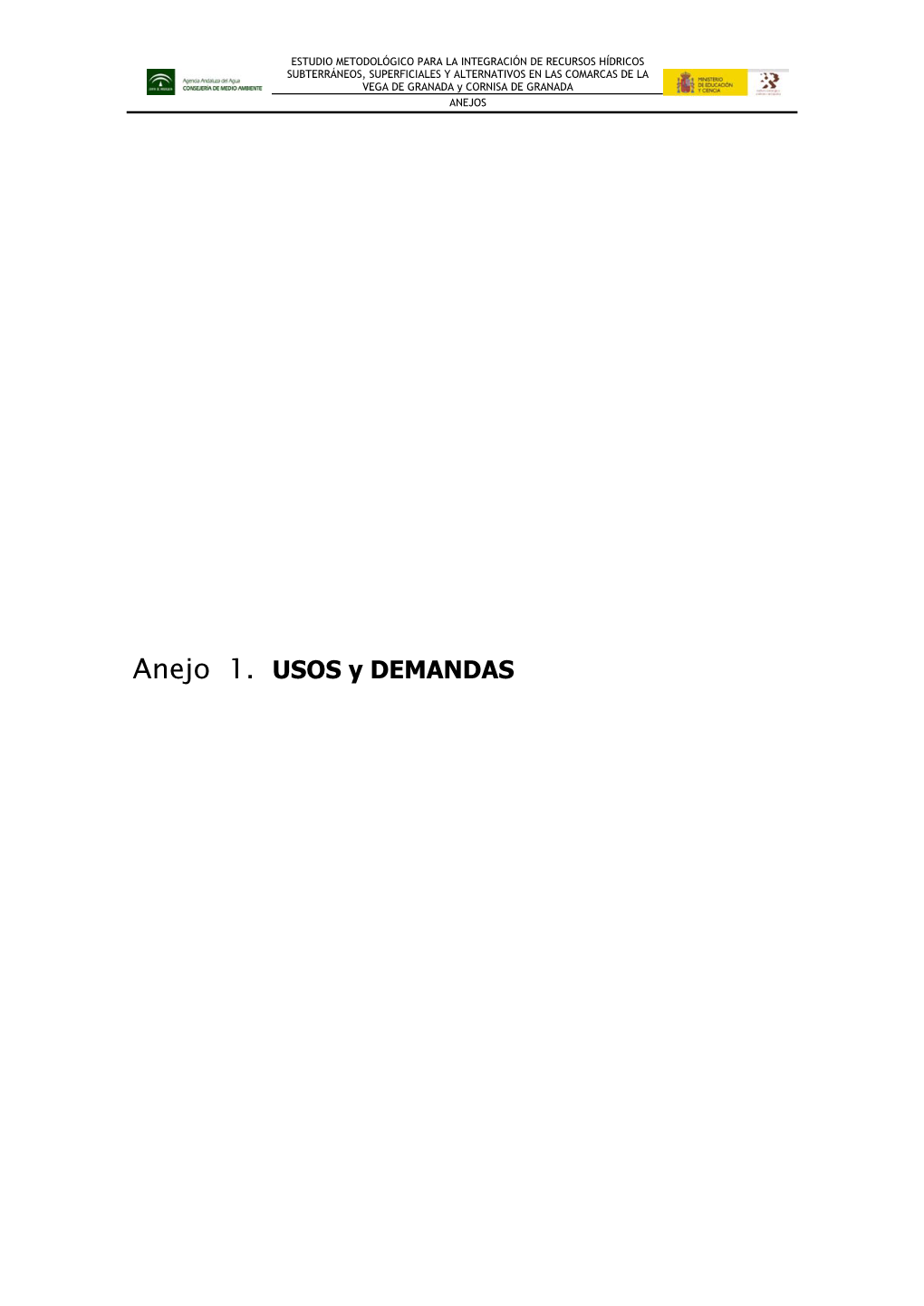 Anejo 1. USOS Y DEMANDAS