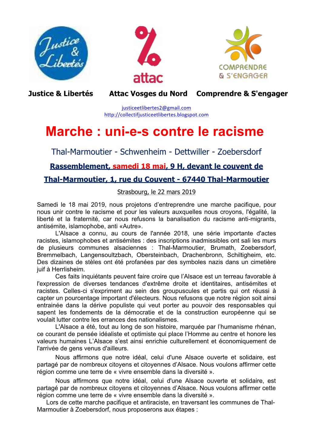 Marche Uni-E-S Contre Le Racisme