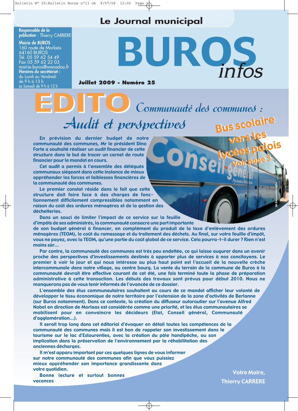 Bulletin Buros N°13 Ok 9/07/09 12:00 Page 1