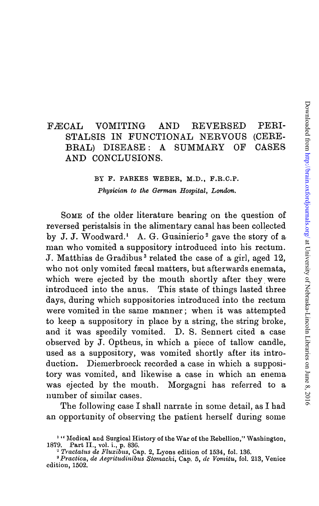 Vomiting and Eeveesed Peei- Stalsis in Functional Neevous (Ceee