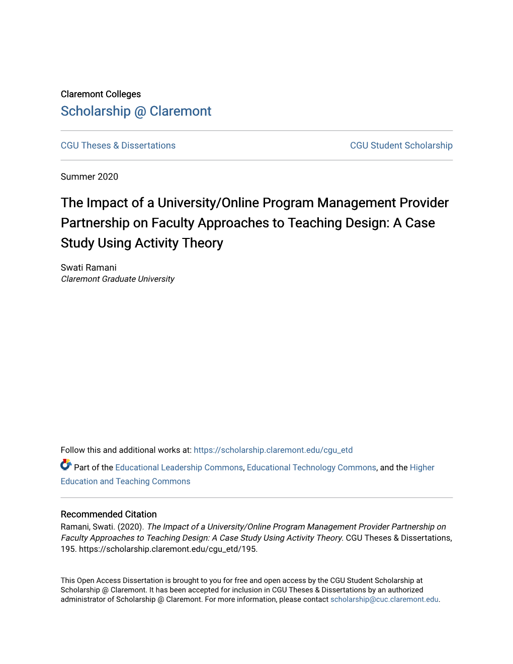 The Impact of a University/Online Program Management Provider Partnership on Faculty Approaches to Teaching Design: a Case Study Using Activity Theory