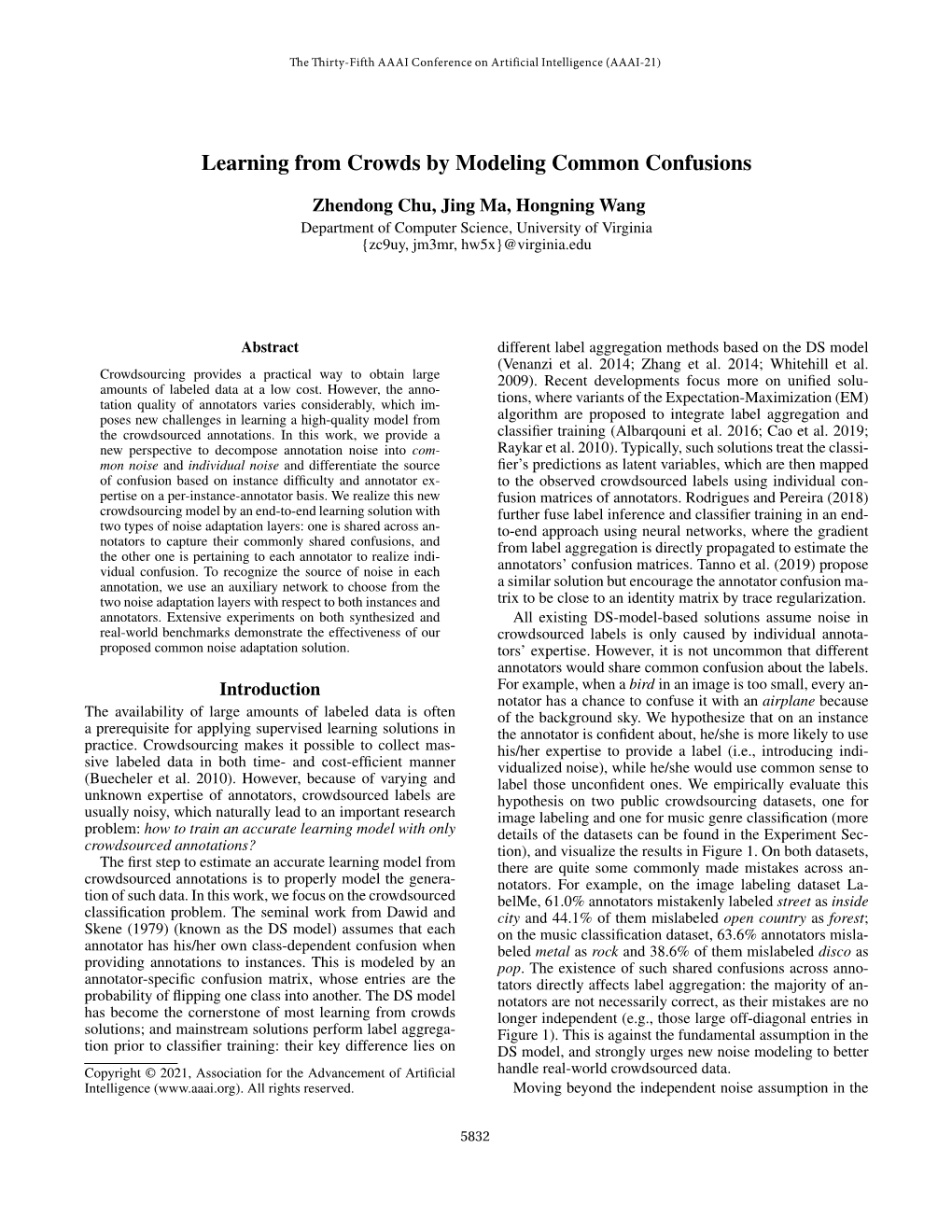 Learning from Crowds by Modeling Common Confusions