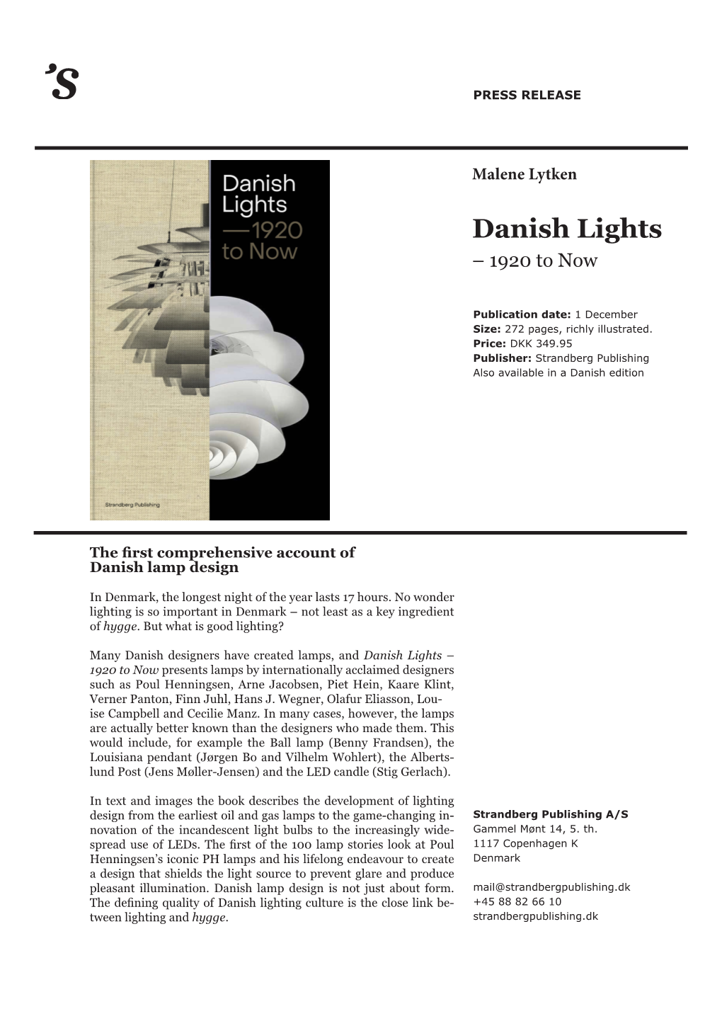 Danish Lights – 1920 to Now