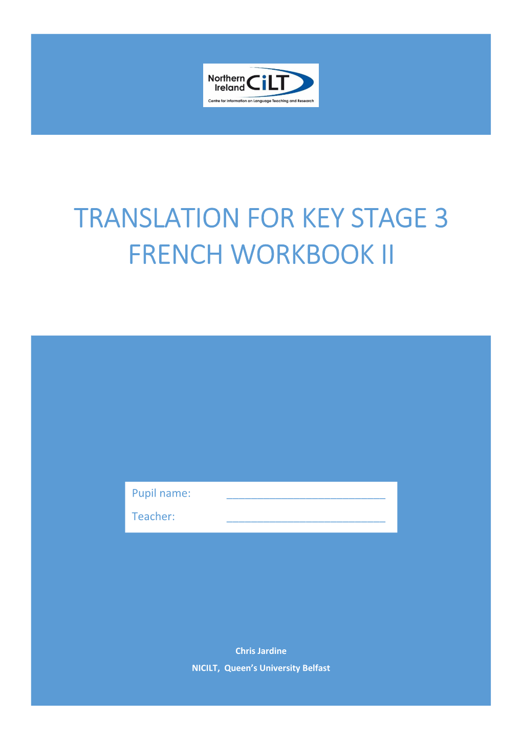 Translation for Key Stage 3 French Workbook Ii