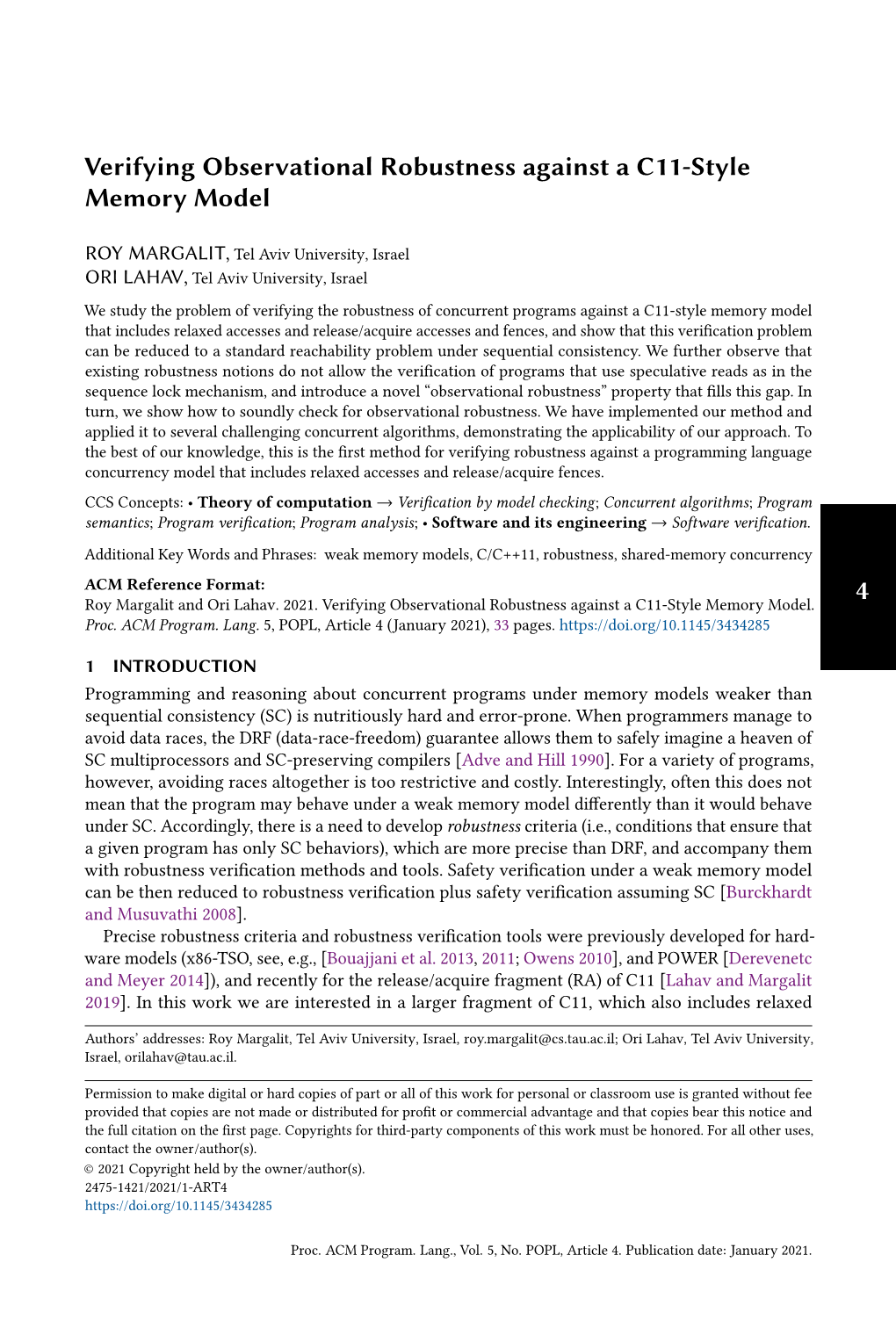 Verifying Observational Robustness Against a C11-Style Memory Model