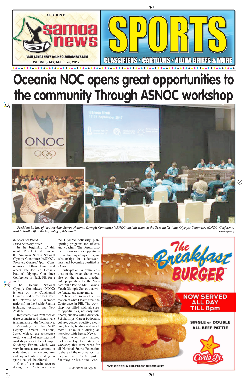 Oceania NOC Opens Great Opportunities to the Community Through ASNOC Workshop C M Y K