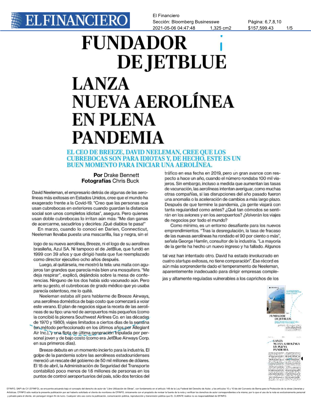 Fundador De Jetblue Lanza Nueva Aerolínea En Plena Pandemia