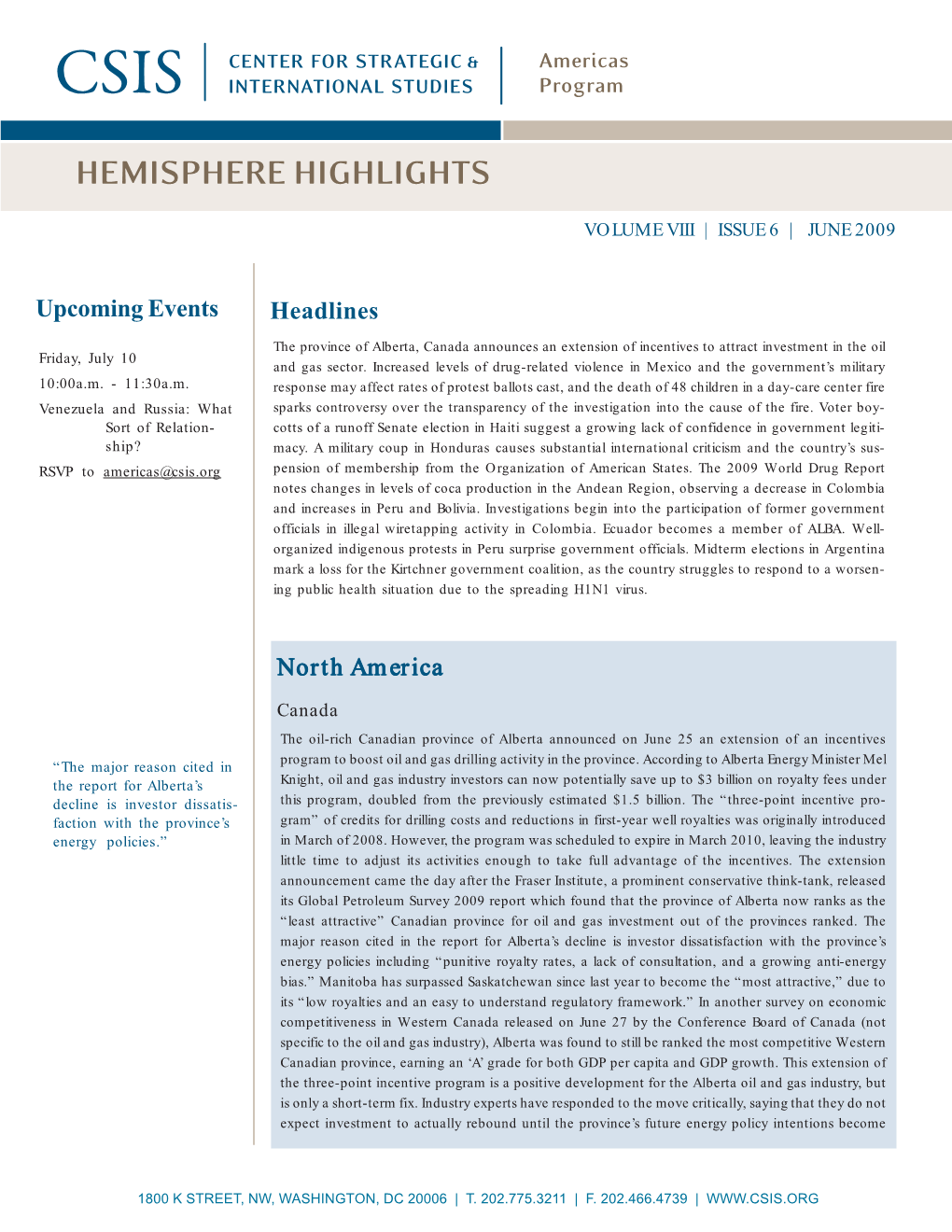 Hemisphere Highlights