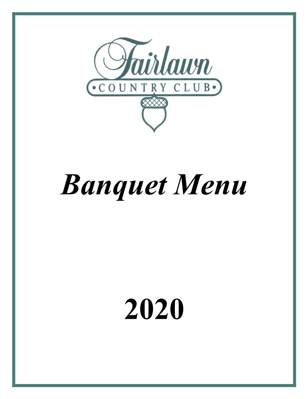 Banquet Menu 2020