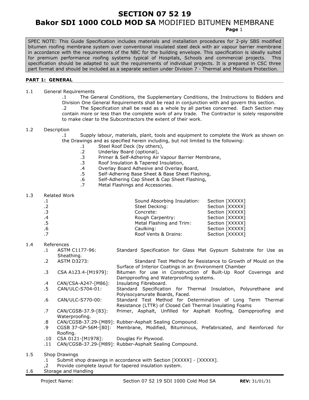 Modifiedplustm GUIDE SPECIFICATION