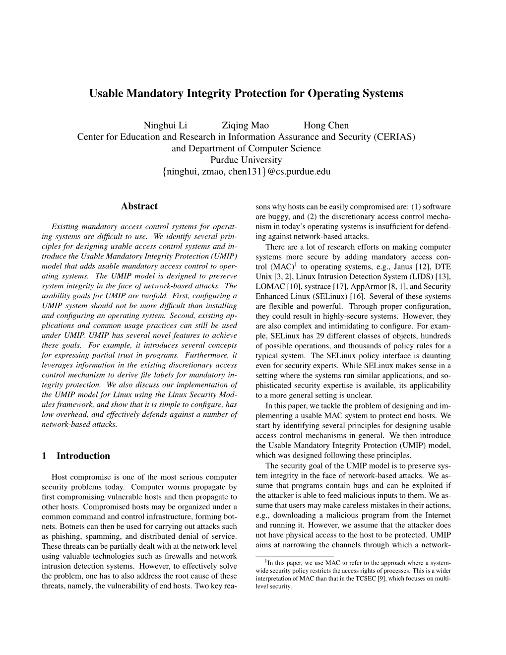 Usable Mandatory Integrity Protection for Operating Systems