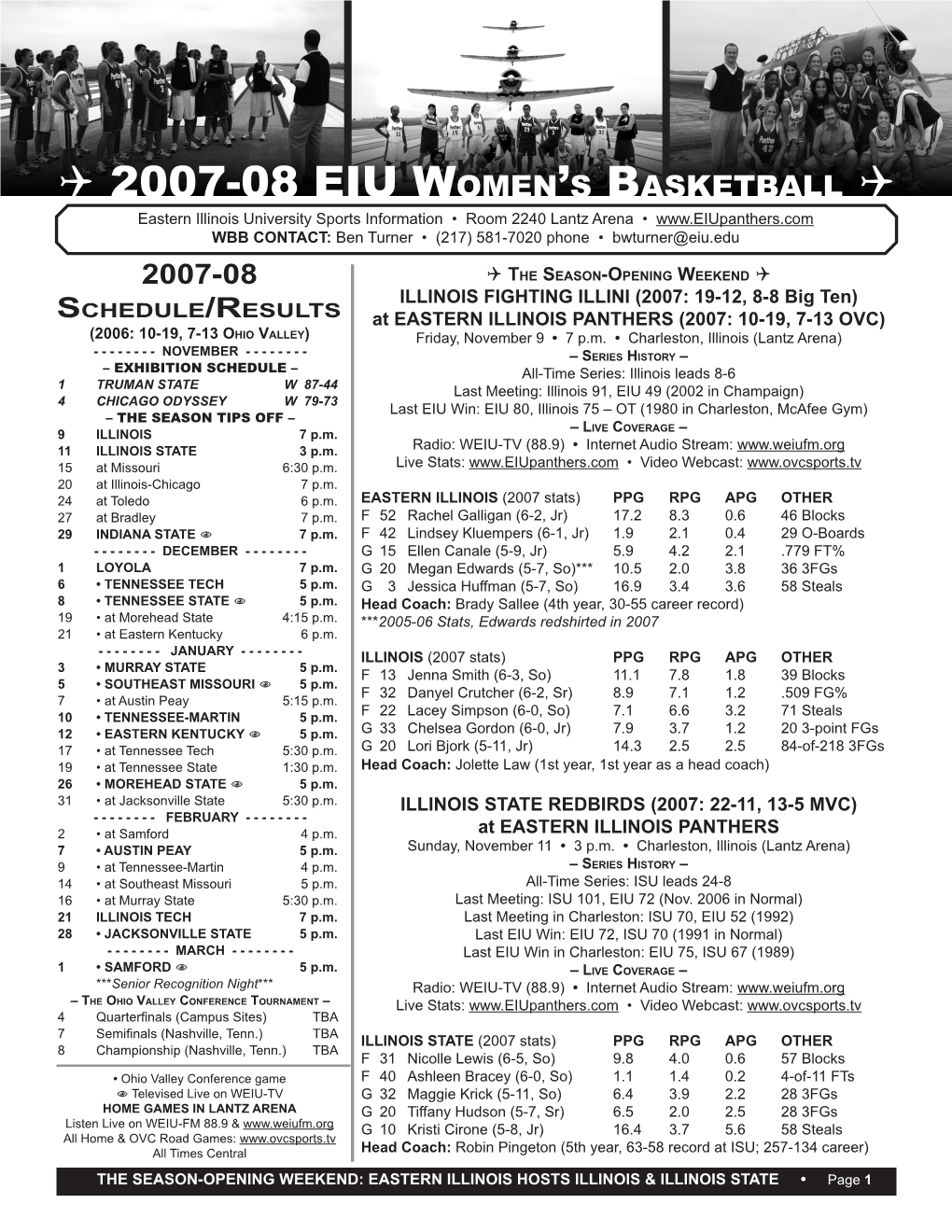 2007-08 Eiu Women's Basketball