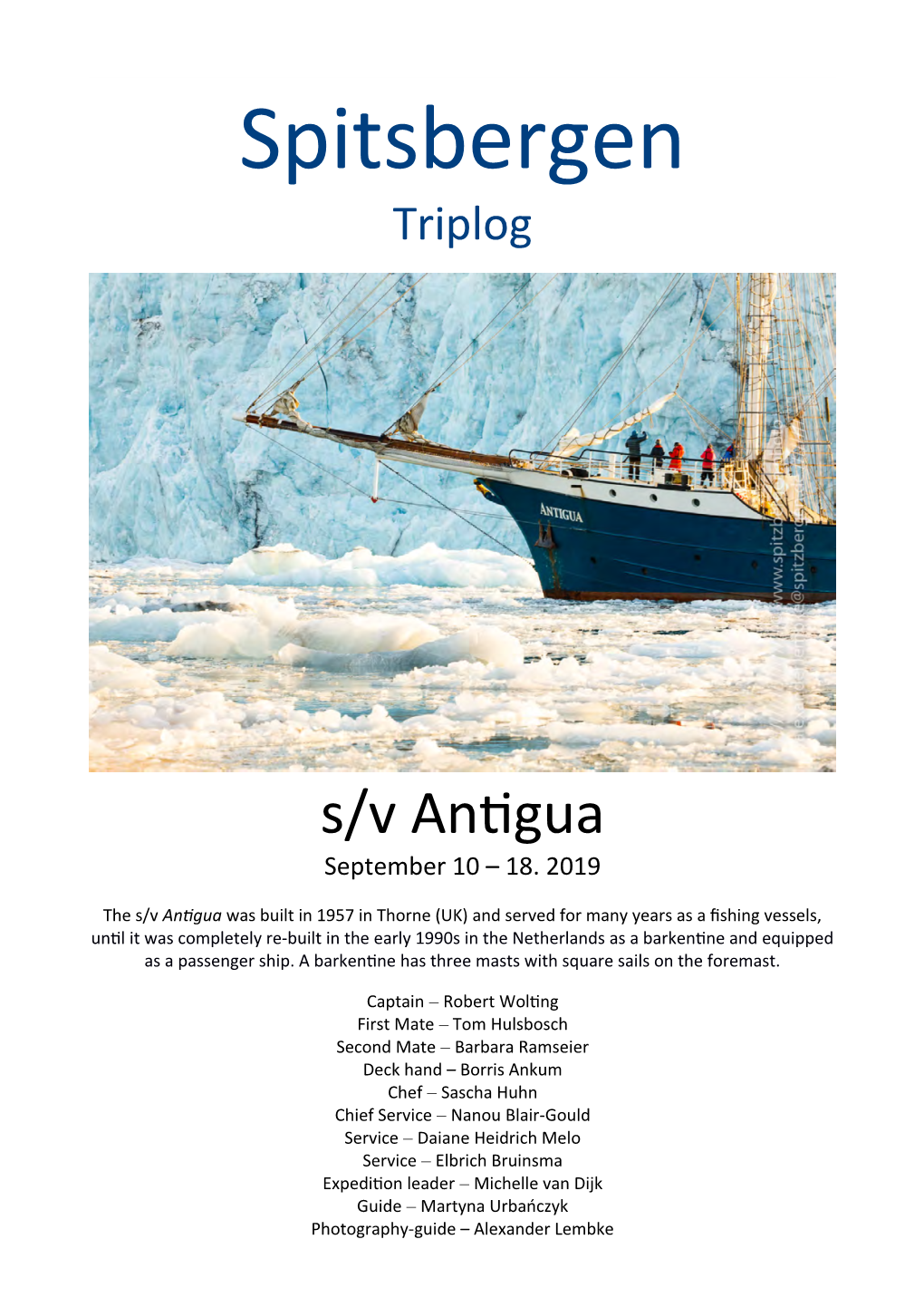 S/V Antigua September 10 – 18