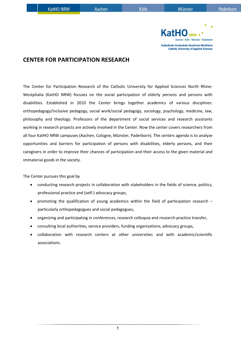 Center for Participation Research
