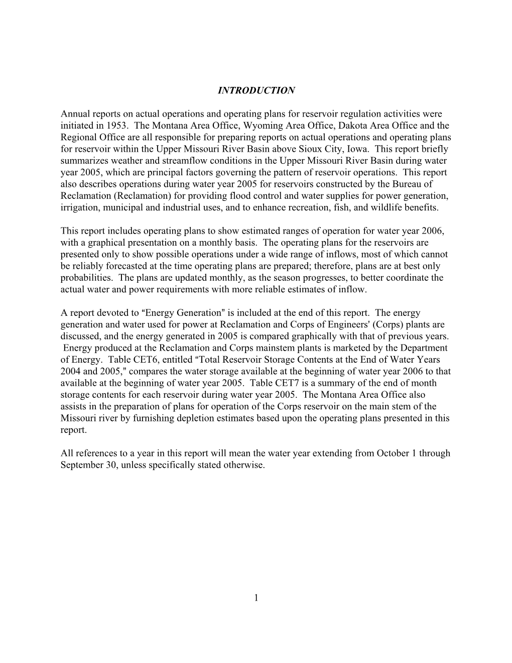 Summary of Hydrologic Conditions and Flood Control During 2005