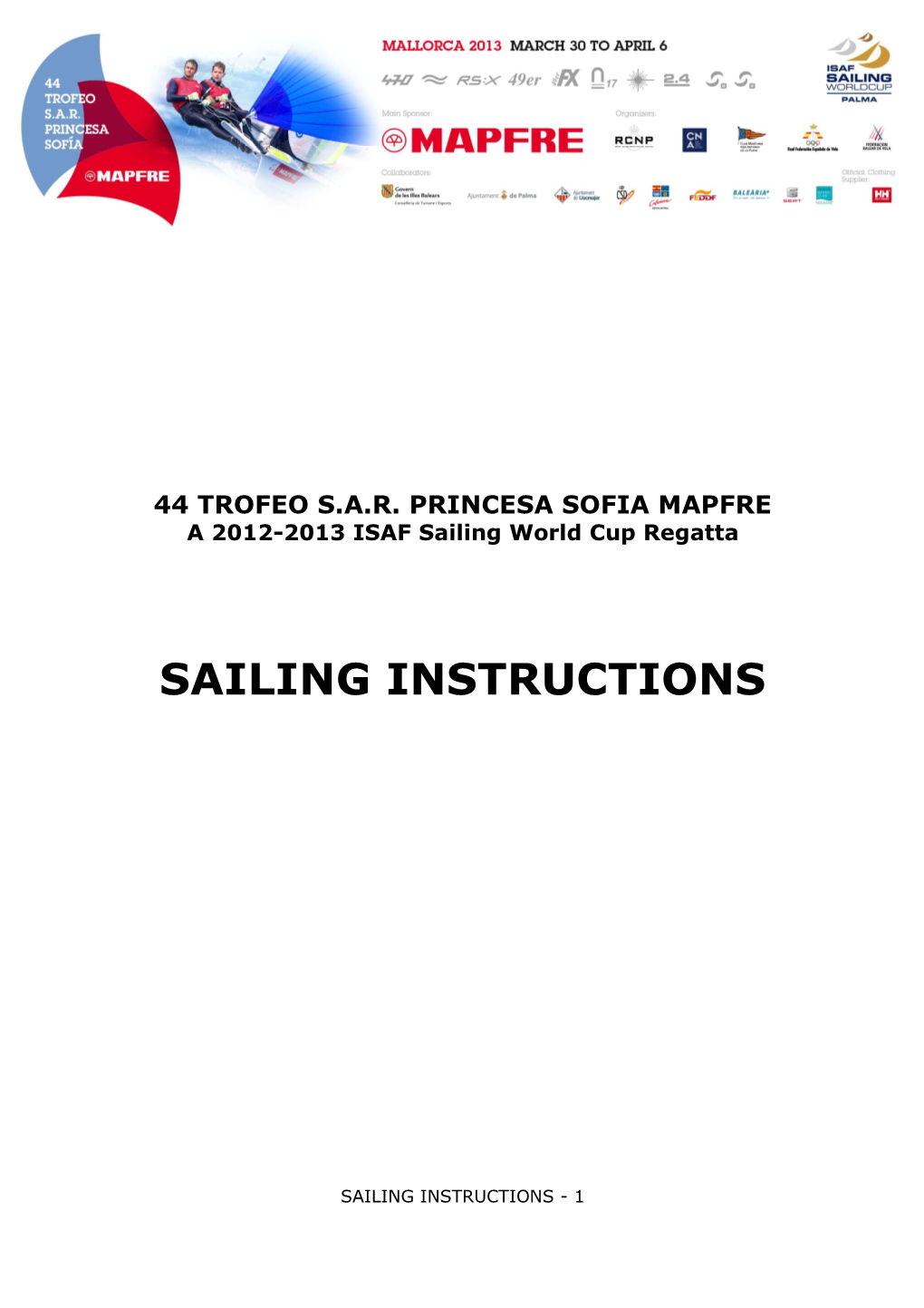 Sailing Instructions