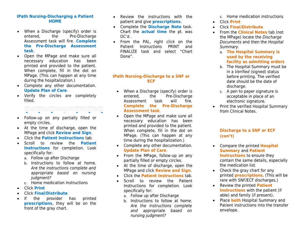 Ipath Nursing-Discharging a Patient HOME