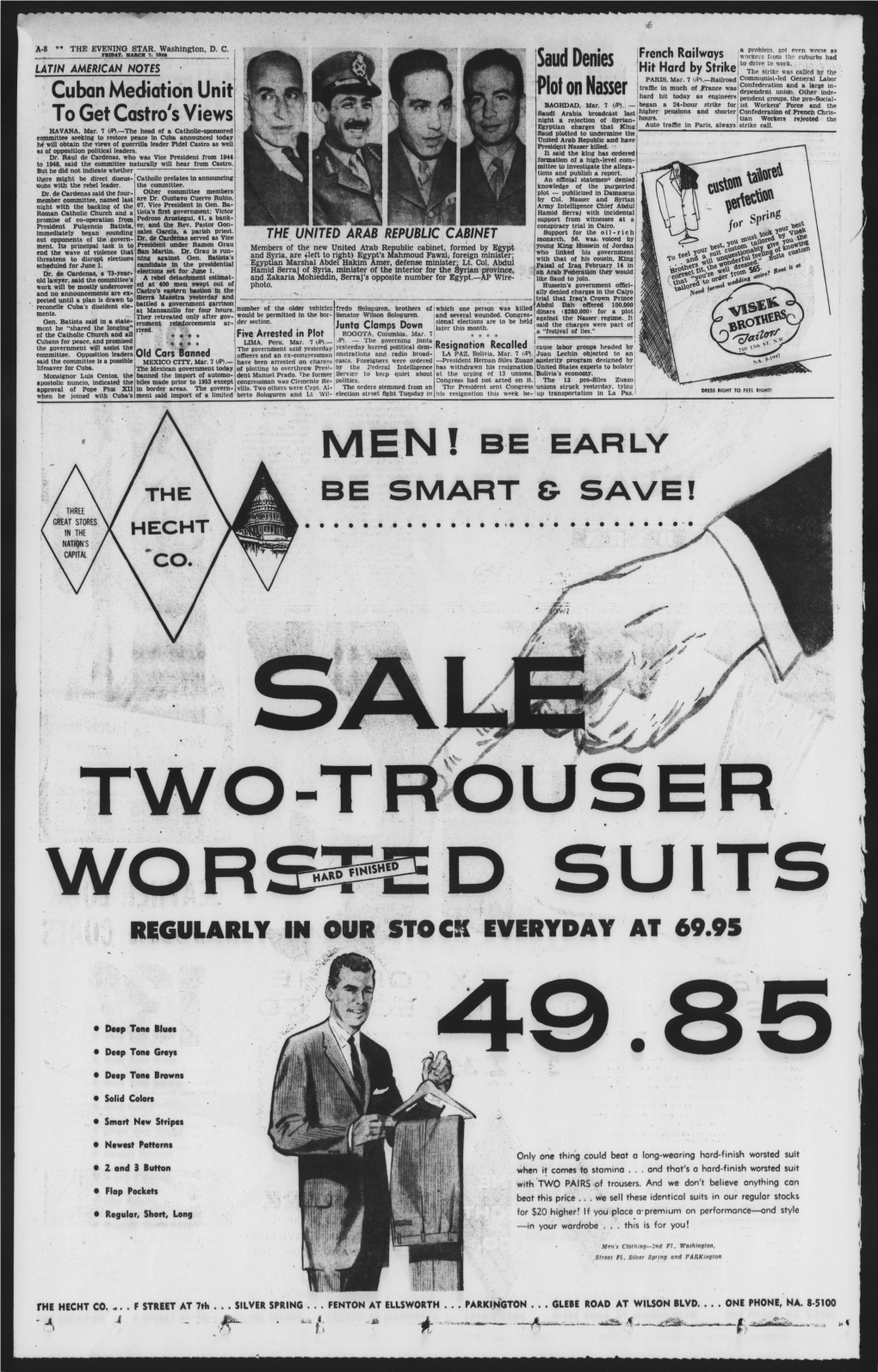 MEN! BE EARLY a a BE SMART & SAVE! / THREE \ //The\\ / GREAT STORES \F