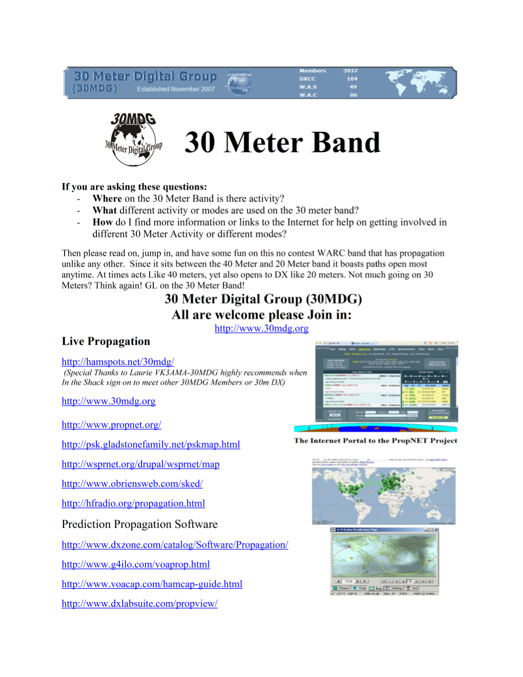 30 Meter Band Info