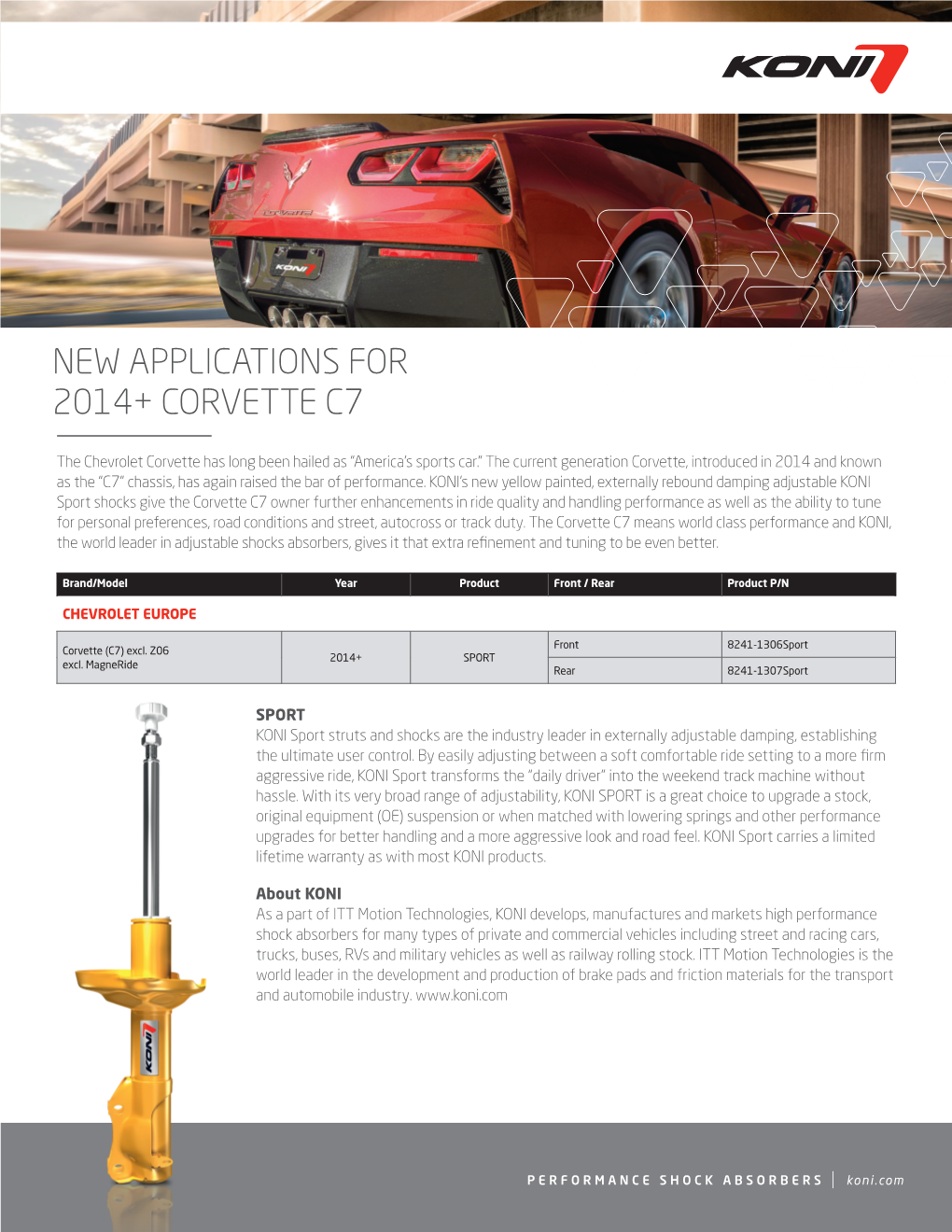 New Applications for 2014+ Corvette C7