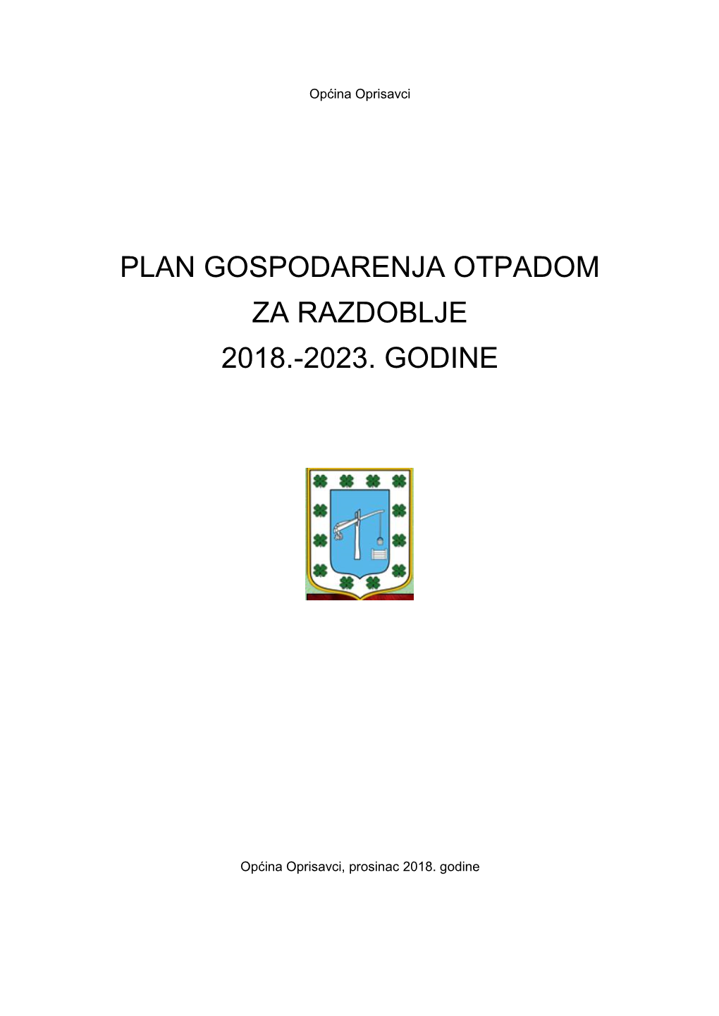 Plan Gospodarenja Otpadom Za Razdoblje 2018.-2023