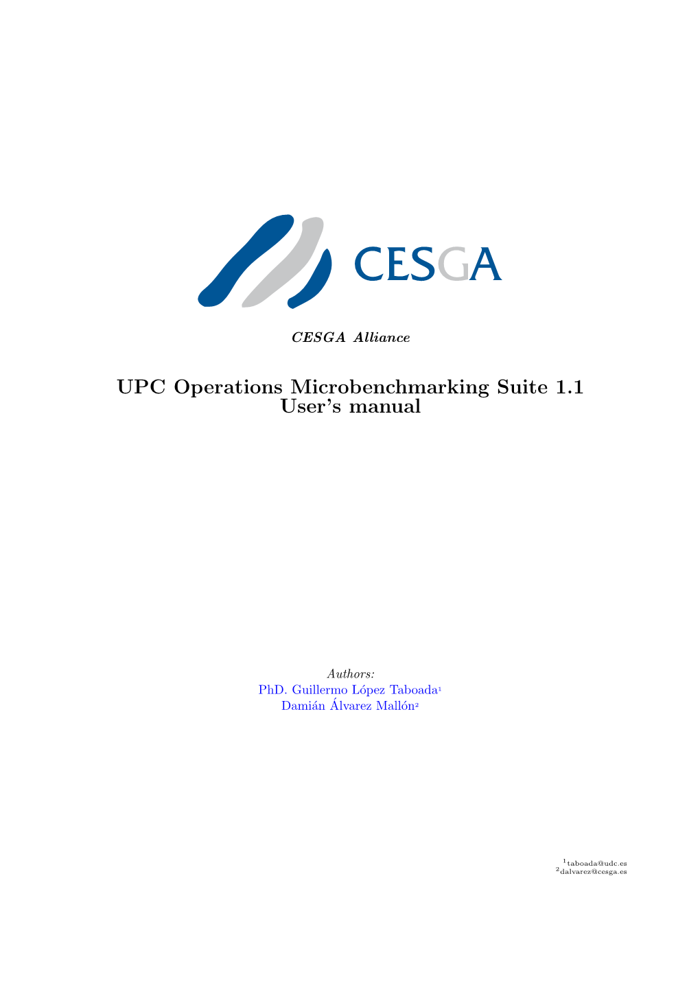 UPC Operations Microbenchmarking Suite 1.1 User's Manual