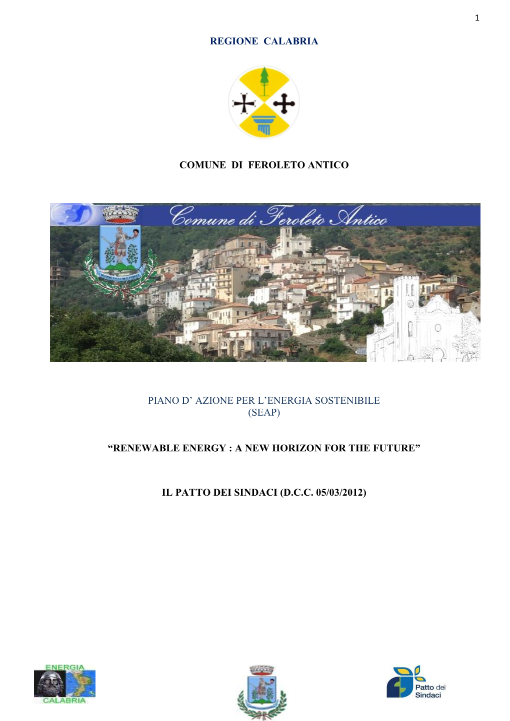 Regione Calabria Comune Di Feroleto Antico Piano D