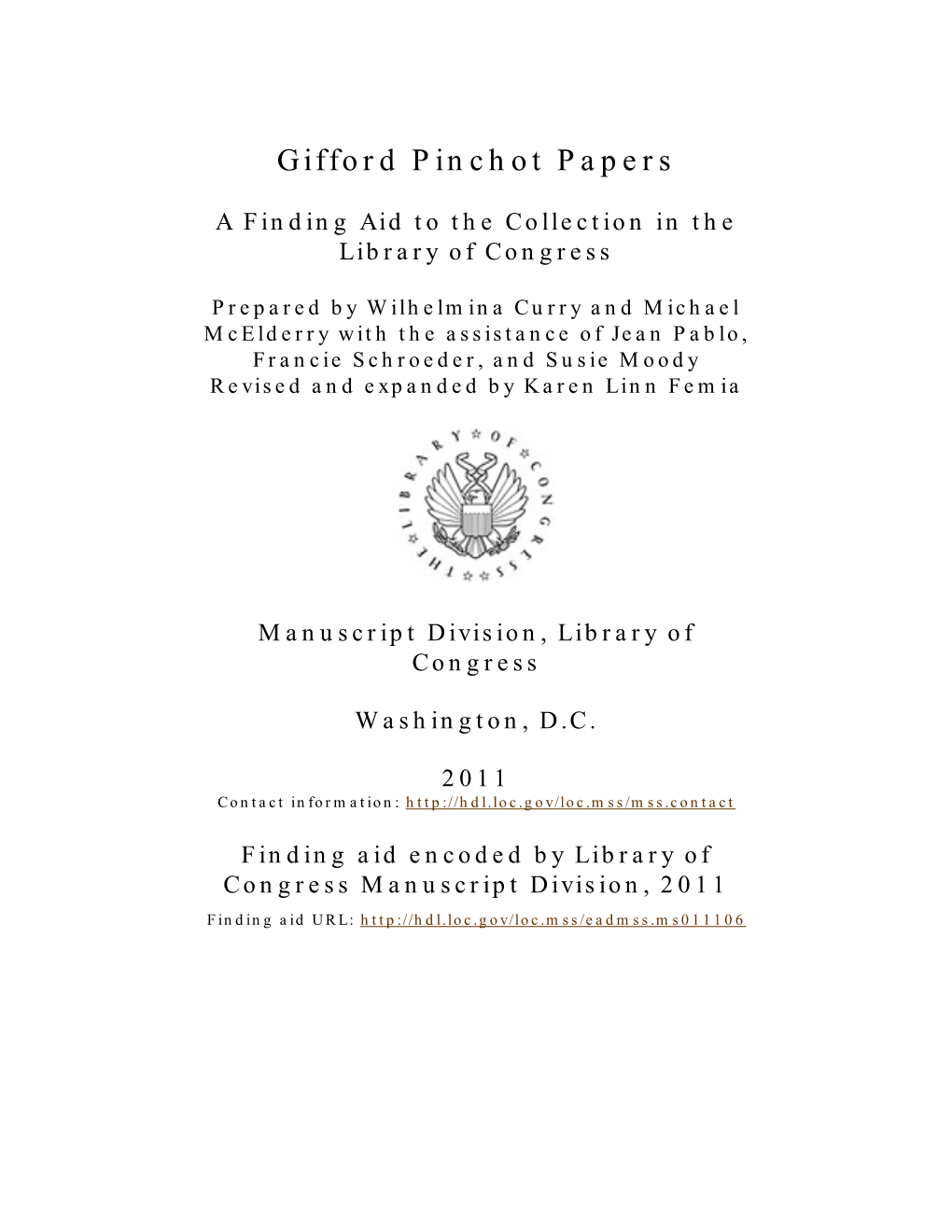 Gifford Pinchot Papers