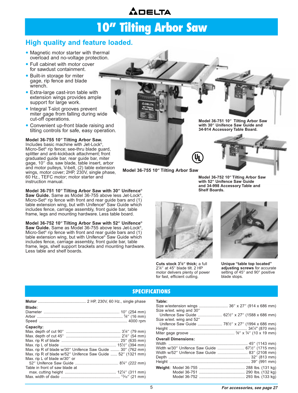 10” Tilting Arbor Saw High Quality and Feature Loaded