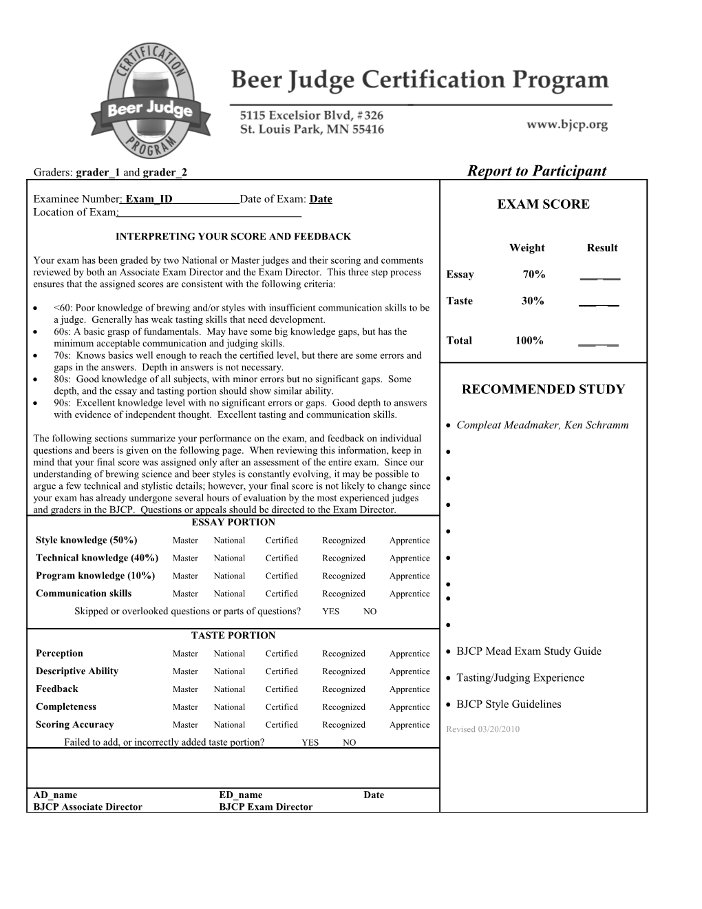 Beer Judge Certification Program