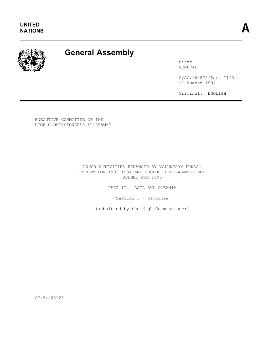 General Assembly Distr