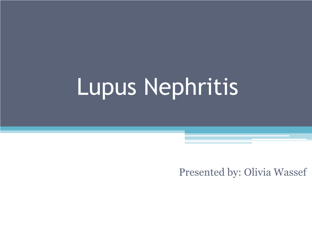 Lupus Nephritis