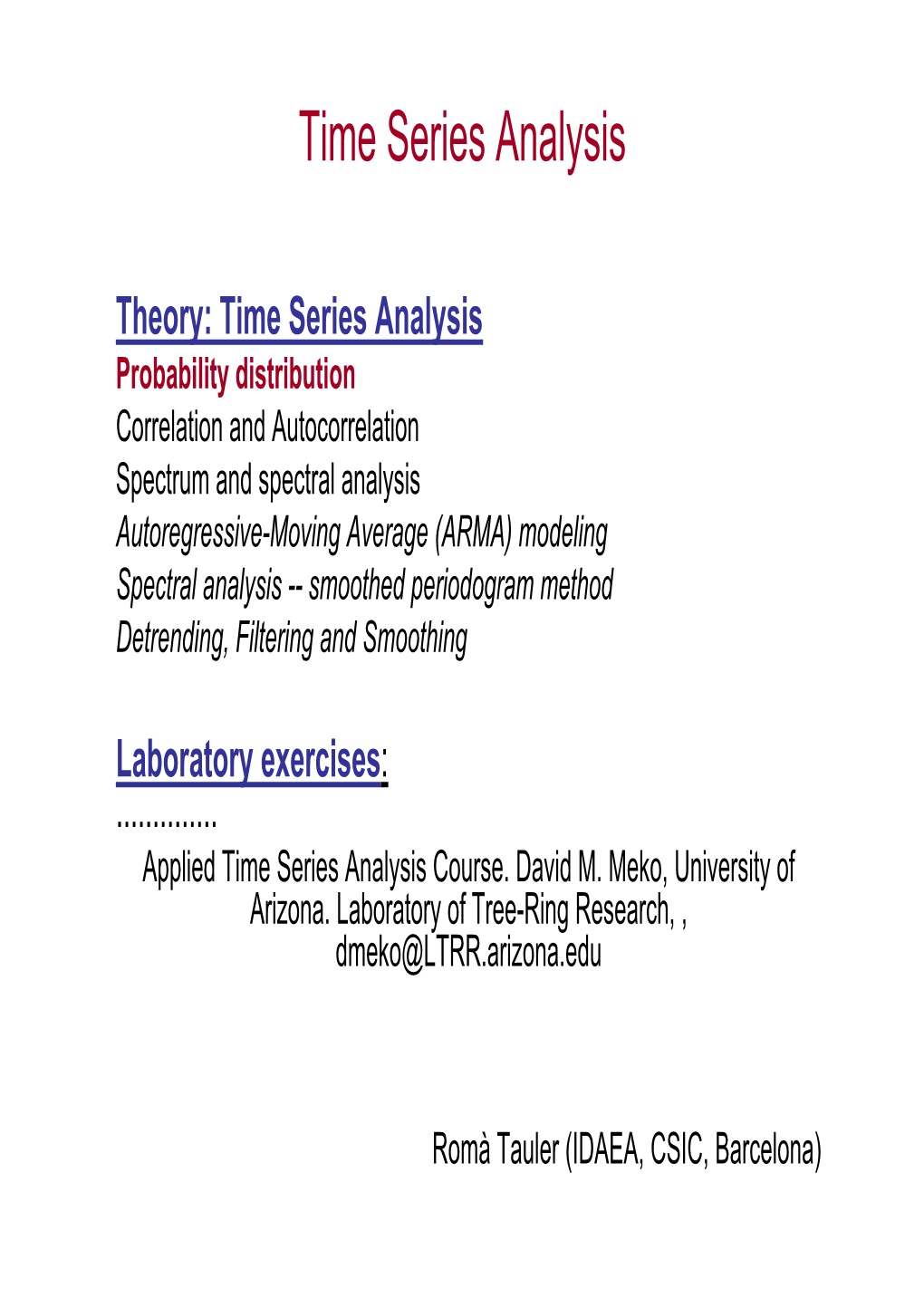 Time Series Analysis Probability Distribution