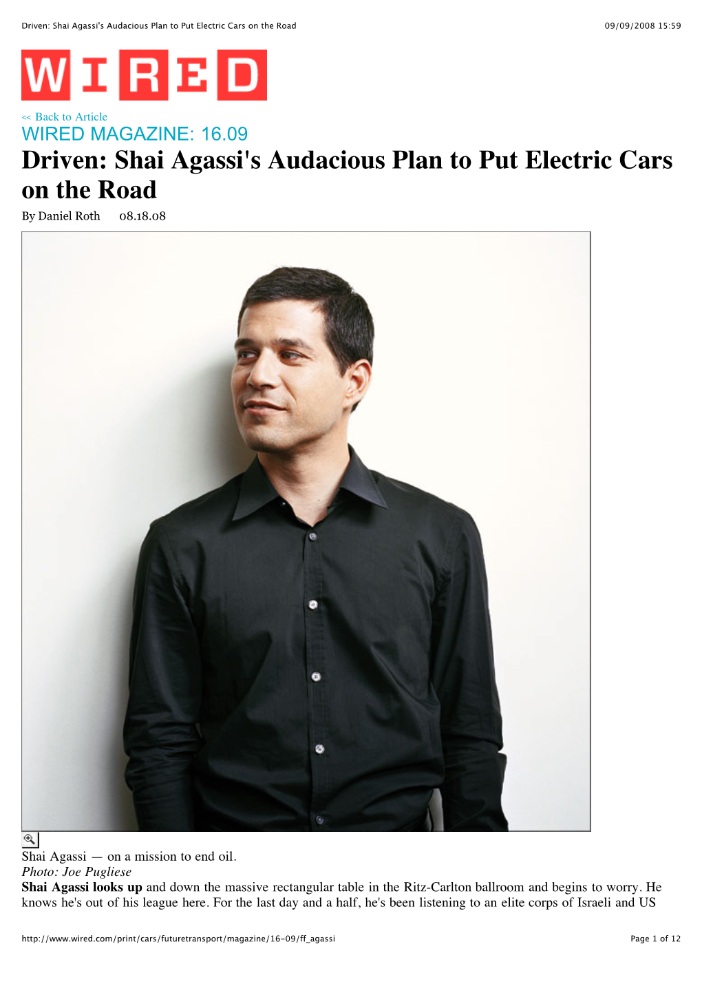 Driven Shai Agassi's Audacious Plan to Put Electric Cars on the Road