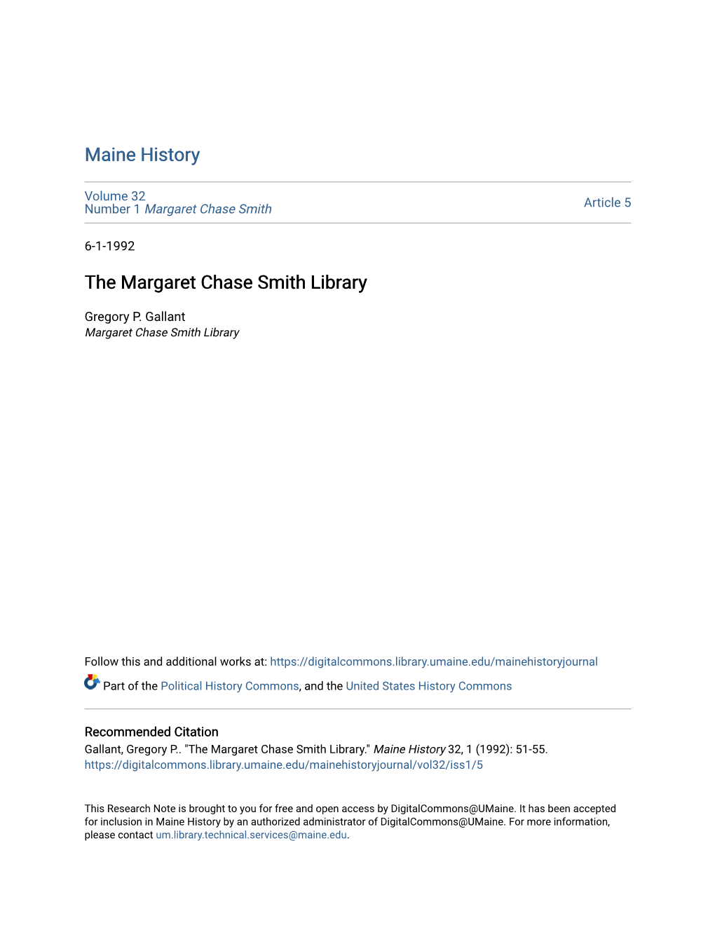 The Margaret Chase Smith Library