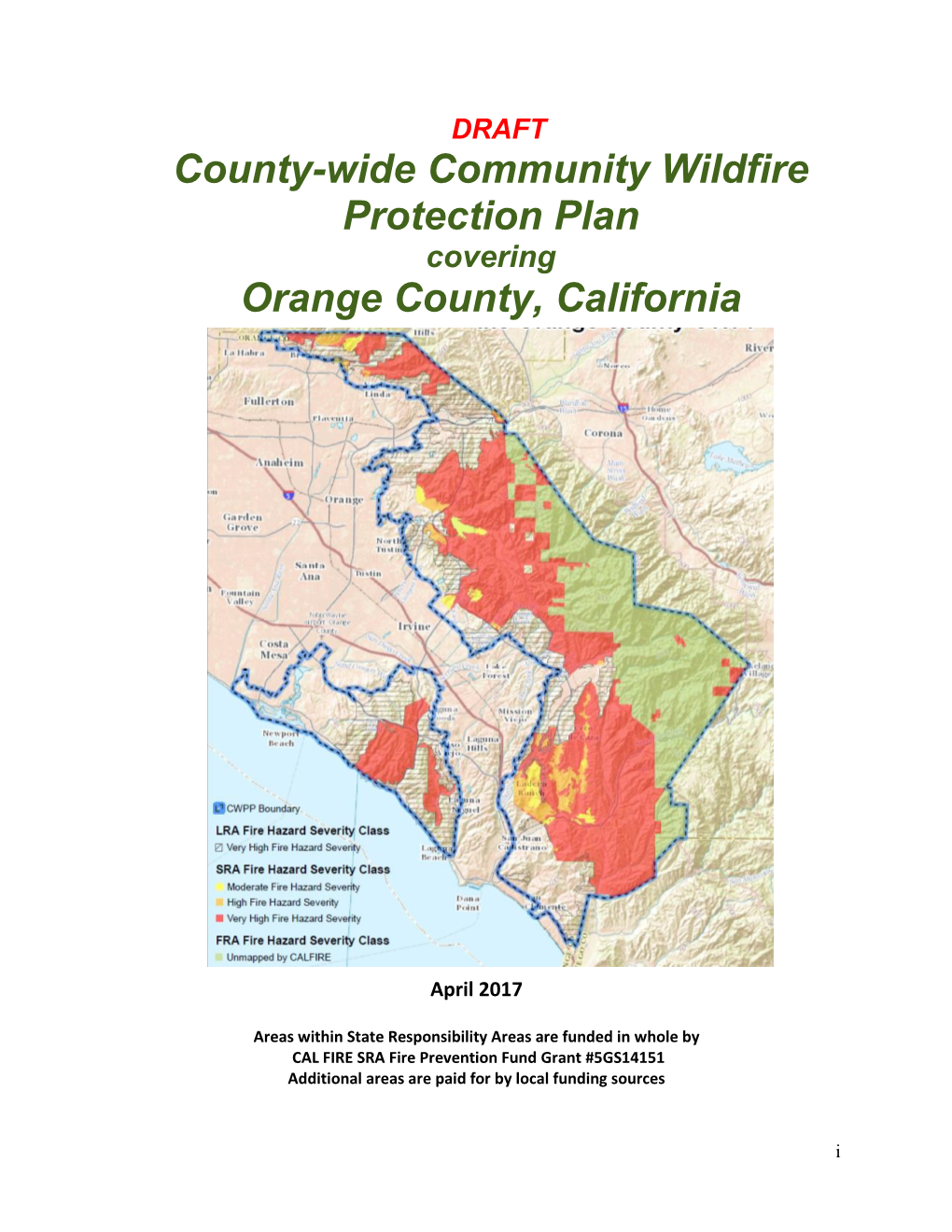 County-Wide Community Wildfire Protection Plan Orange County